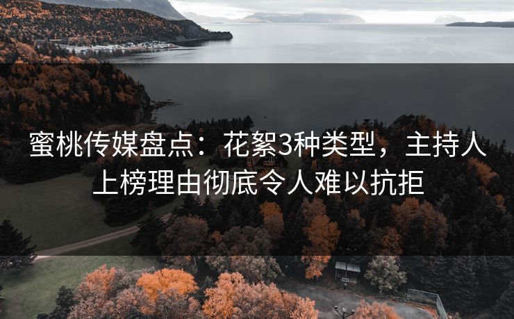 蜜桃传媒盘点：花絮3种类型，主持人上榜理由彻底令人难以抗拒