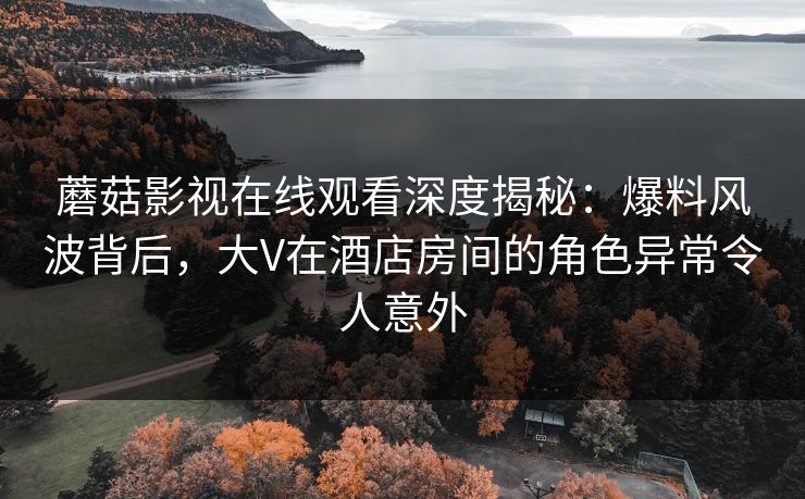蘑菇影视在线观看深度揭秘：爆料风波背后，大V在酒店房间的角色异常令人意外