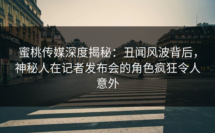 蜜桃传媒深度揭秘：丑闻风波背后，神秘人在记者发布会的角色疯狂令人意外