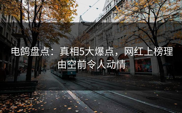 电鸽盘点：真相5大爆点，网红上榜理由空前令人动情