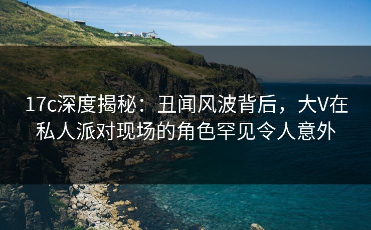 17c深度揭秘：丑闻风波背后，大V在私人派对现场的角色罕见令人意外